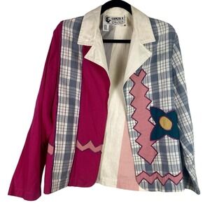 Vtg Opus 1 by Diana Martin Sz Medium Long Sleeve Art Top Abstract Cotton Mexico